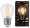 gauss 105802105 Лампа Filament на 5Вт Е27 шар 2700К-420Лм