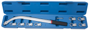 Ключ накидной удлиненный изогнутый со сменными насадками (12,13, 14, 15, 16, 17, 18, 19мм) 10пр., в кейсе Forsage F-01B0222