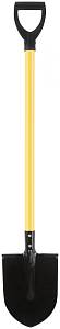 Лопата штыковая ЛУ, с желтым металлизированным черенком и V-ручкой 215х285х1130 мм KУРС