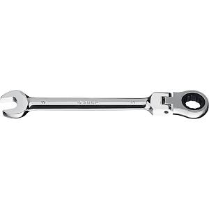 ЗУБР 17 мм, шарнирный трещоточный гаечный ключ, Профессионал (27101-17)
