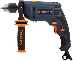 MAX-PRO Дрель ударная 600 Вт; 0-2800об/мин; ключевой патрон 1,5-13мм; 1,6 кг; антивибрационная ручка; резиновые вставки; кор.
