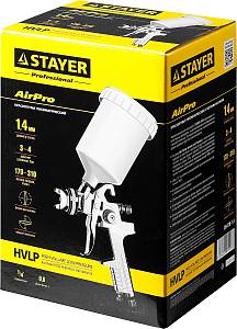 STAYER AirPro G, HVLP 1.4 мм, пневматический краскопульт с верхним бачком, Professional (06476-1.4)