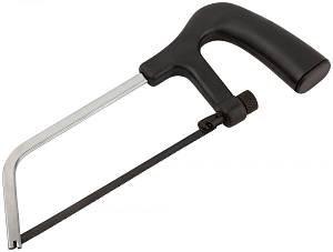 Ножовка по металлу мини 150 мм, пластиковая черная ручка KУРС