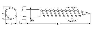 Шурупы ШДШ с шестигранной головкой (DIN 571), 180 х 12 мм, 150 шт, ЗУБР 300450-12-180-150