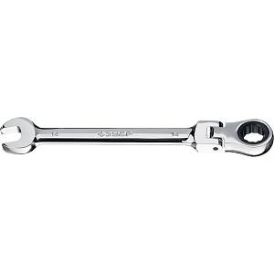 ЗУБР 14 мм, шарнирный трещоточный гаечный ключ, Профессионал (27101-14)