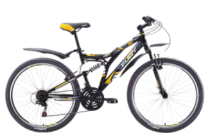 Велосипед FURY Kagawa черный/желтый/серый 17"