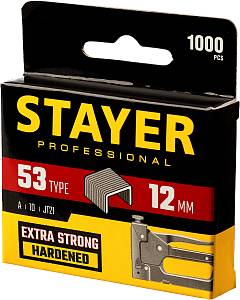 STAYER тип 53 (A/10/JT21), 12 мм, 1000 шт, калибр 23GA, скобы для степлера, Professional (3159-12)