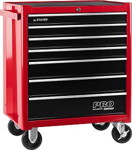 STAYER 688 х 458 х 885 мм, инструментальная тележка с 7 ящиками (38907-7) STAYER 688 х 458 х 885 мм, инструментальная тележка с 7 ящиками (38907-7)