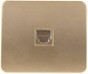 СВЕТОЗАР Гамма, телефонная, одинарная, без вставки и рамки, цвет золотой металлик, электрическая розетка (SV-54117-GM)