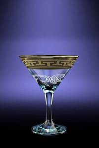 Гусь Хрустальный Набор 6 бокалов для мартини с рисунком "Греческий узор",170мл, для мартини GE01-410