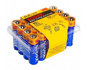 Батарейки Kodak LR6-24 plastic box MAX SUPER Alkaline [24 AA PVC] (24/480/19200)