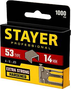 STAYER тип 53 (A/10/JT21), 14 мм, 1000 шт, калибр 23GA, скобы для степлера, Professional (3159-14)