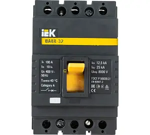 Автоматический выключатель ВА88-32 3Р 100А 25кА / IEK / SVA10-3-0100