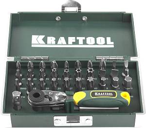 KRAFTOOL X-Drive, 33 шт, набор кованых торсионных бит (26065-H33)